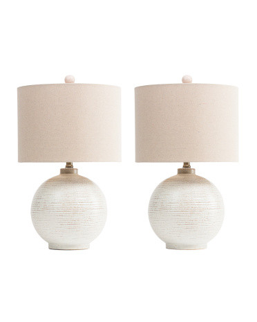 2Pk 22In Round Ceramic Table Lamps | TJ Maxx
