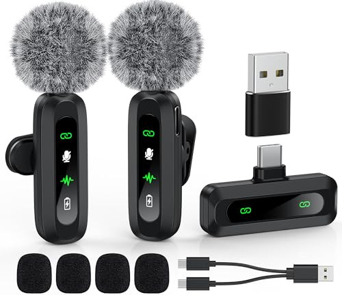 USB C Lavalier Microphone Wireless Mini Mic for Type-C Android Phone/Tablet/PC Video Recording Clip-on Mics with Rotatable Clip&Denoise Recording, Ideal for Vlog Tiktok Youtube Podcast Content Creator | Amazon (US)