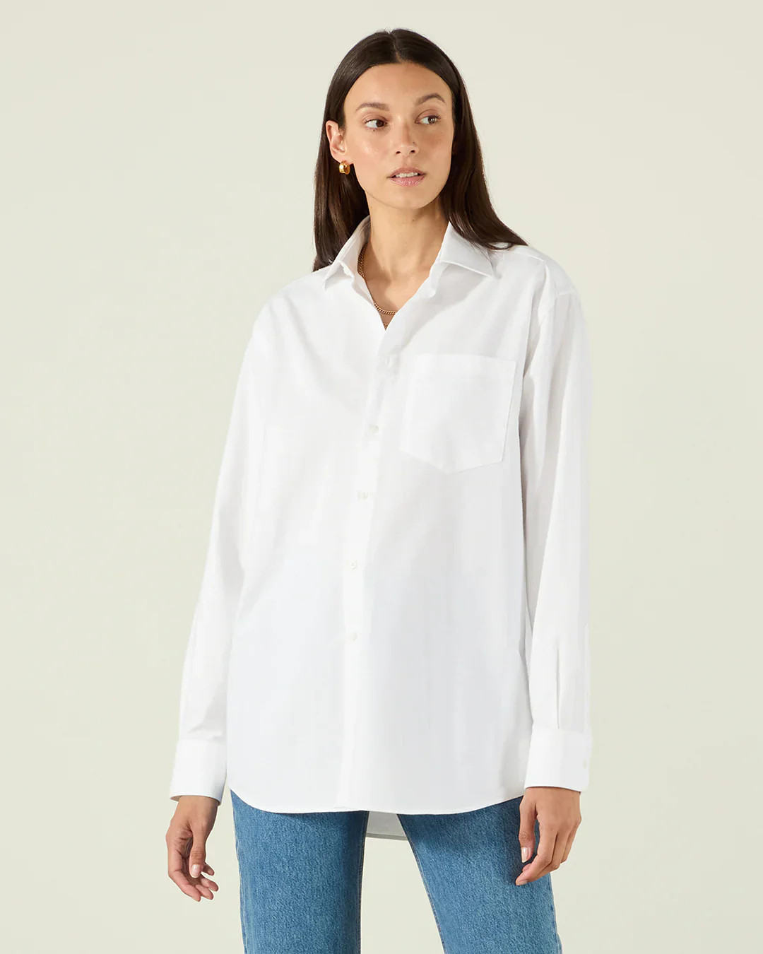 The Oversized: Oxford, White | With Nothing Underneath