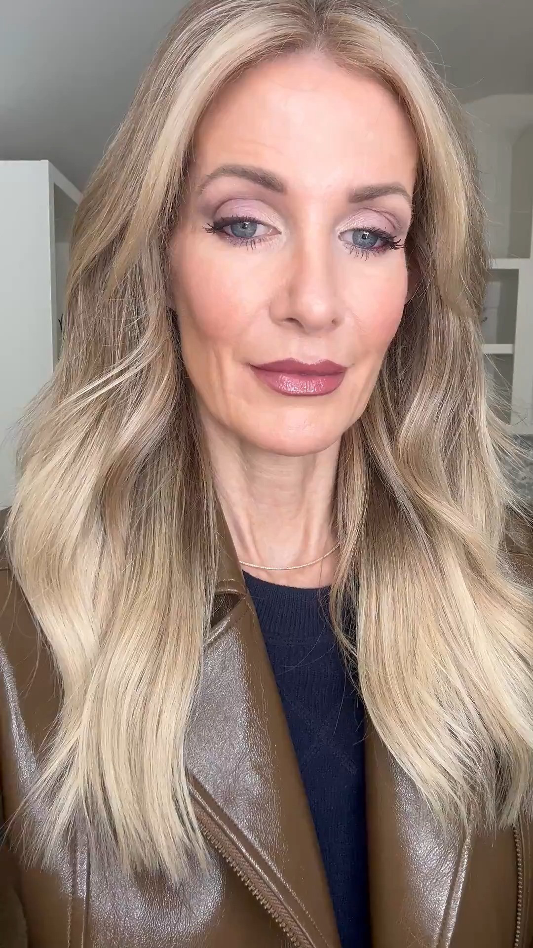 If you’re building a chic winter wardrobe, you need a great cashmere sweater… and this one from Quince is seriously one of my best finds. 🤍 This is their Shrunken Cashmere Sweater and I wear it ALL the time. It’s real cashmere, insanely soft, and the price is honestly hard to believe. Plus it comes in several colors, but I’m especially obsessed with this navy blue shade. ✨ Look 3: with my Citizens of Humanity high-waisted wide leg jeans and this gorgeous chocolate faux fur sleeved Moto jacket for an elevated outfit. Everything runs true to size — I’m wearing an XS in the sweater, 24 in all denim, and XS in all jackets.  

 

#LTKgrwm #LTKootd #LTKOver40