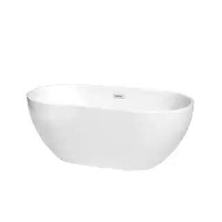 Brooklyn 60 in. Acrylic Flatbottom Bathtub in White with Polished Chrome Trim | The Home Depot