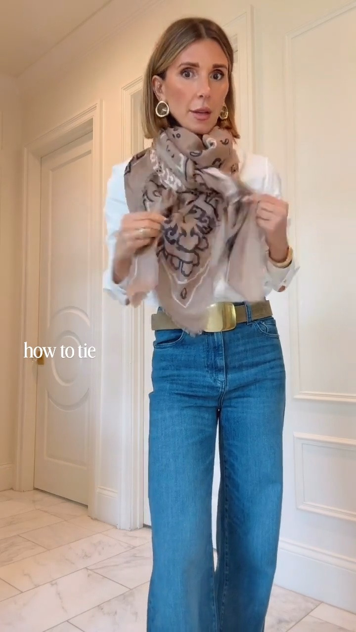 How to tie a scarf! I’m seeing this trending for fall already @Tuckernuck Get it for 20% off with code FAMILY!

#LTKootd #LTKSeasonal