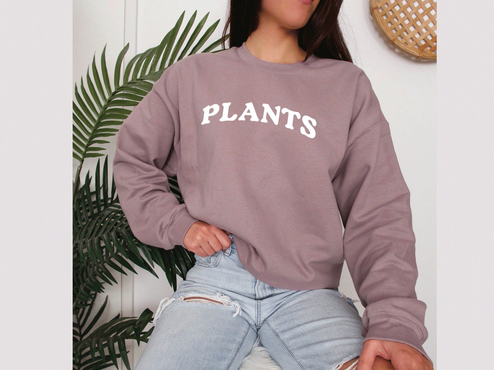 Plants Collegiate Crewneck Plant Mom Plant Lady Sweatshirt - Etsy | Etsy (US)