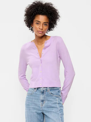 SoSoft Lite Cropped Crew-Neck Cardigan | Old Navy (US)
