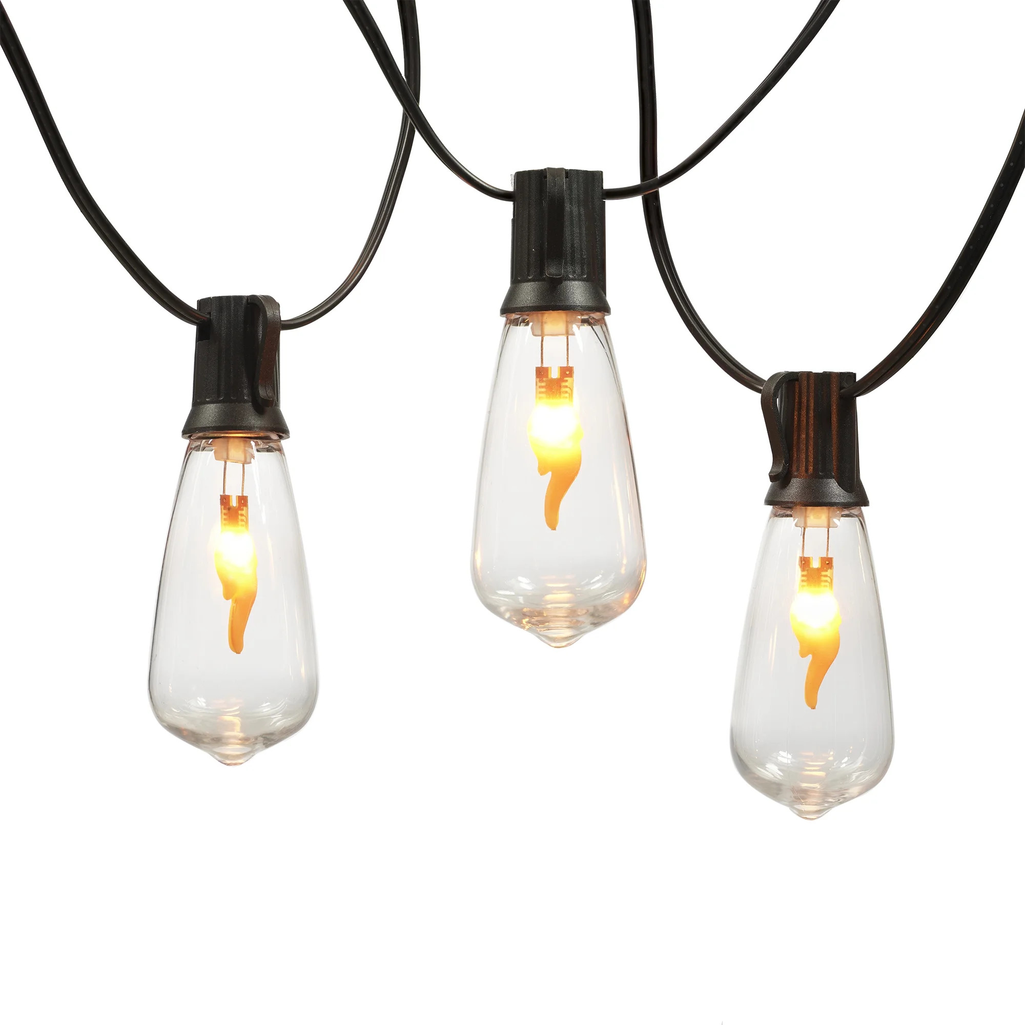 Better Homes & Gardens 10-Count Flickering Flame LED Outdoor Edison String Lights | Walmart (US)