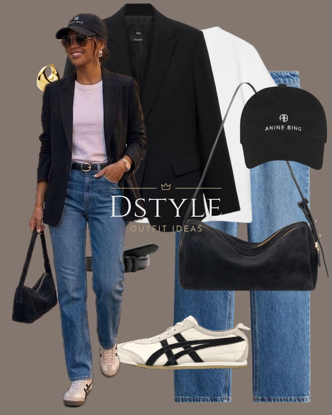 The model-off-duty uniform 🖤 

tags: black blazer outfit, straight leg denim, Onitsuka Tiger Mexico 66, street style, capsule wardrobe staples 

 #LTKootd