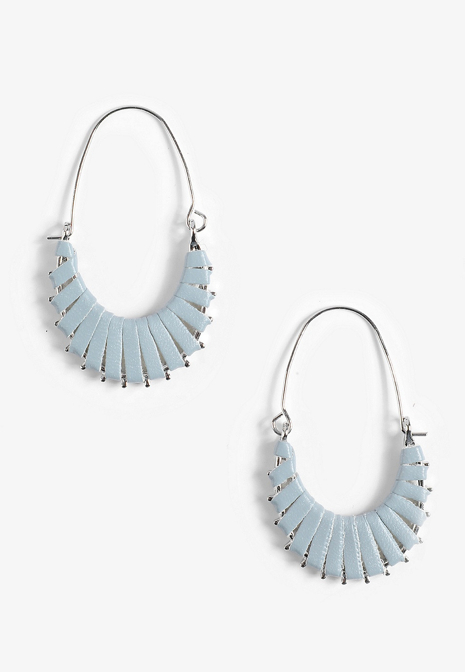 Blue Faux Leather Wrapped Drop Earrings | Maurices