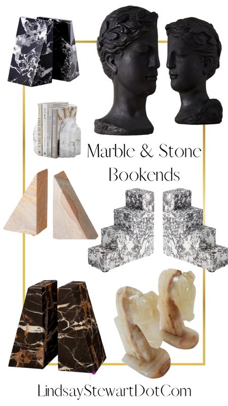 Cool, unique, vintage or vintage-inspired marble and stone bookends! 

#LTKhome
