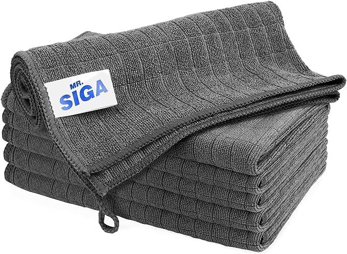 MR.SIGA Microfiber Cleaning Cloth, All-Purpose Cleaning Towels, Pack of 6, Size 13.8 x 15.7 in | Amazon (US)