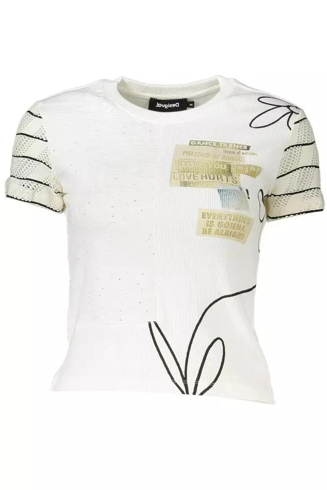 Desigual Chic Printed Tee with Contrast Women's Detail | Shop Simon