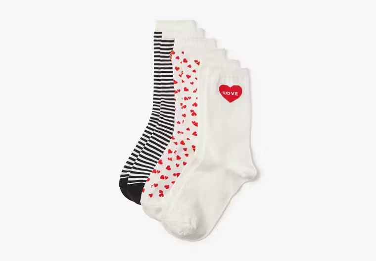 True Love 3 Pack Boxed Crew Socks | Kate Spade (US)