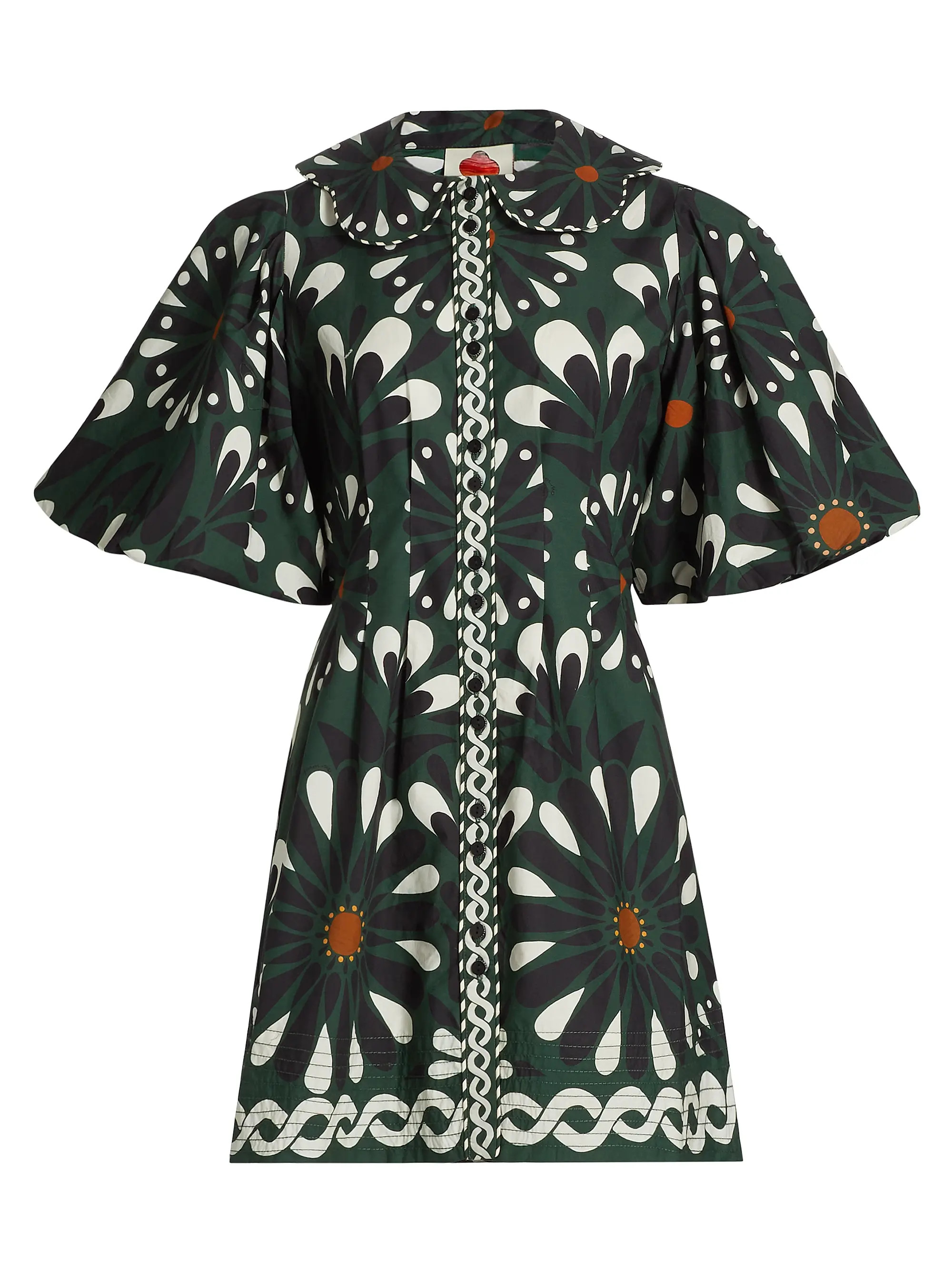 Farm RioAinika Flowers Puff-Sleeve Minidress | Saks Fifth Avenue