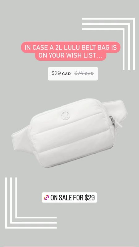 Can’t gatekeeping this deal! If you’re looking for a lululemon belt bag, they have a few on mega sale! #lululemon #beltbag #puffer 

#LTKfindsunder50 #LTKsalealert #LTKfitness