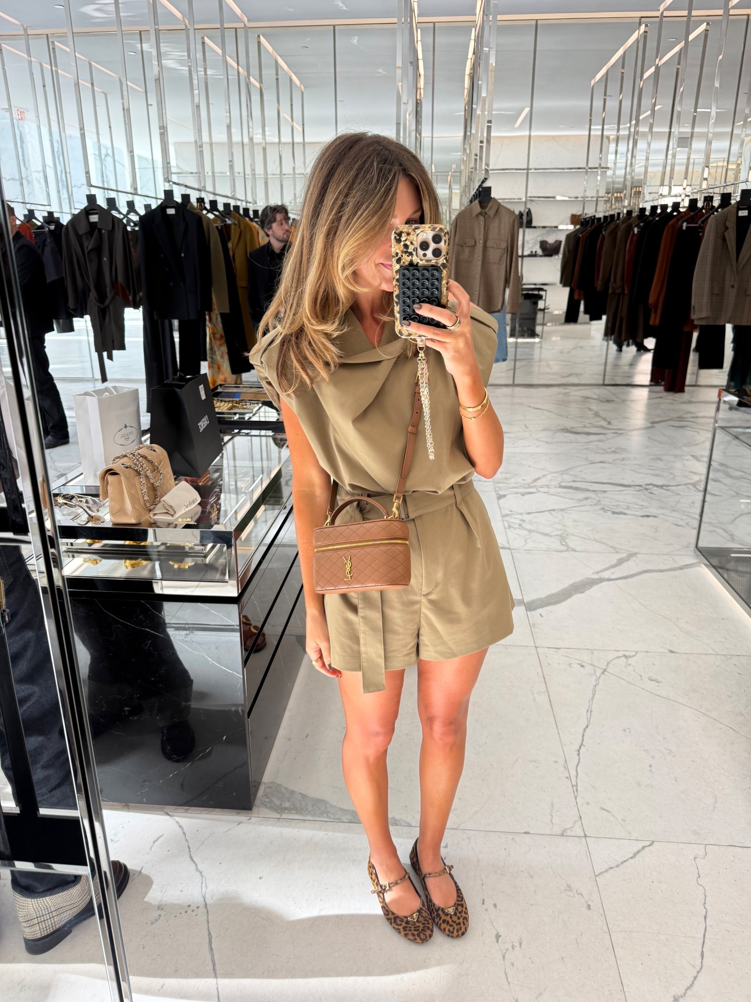 Zara jumpsuit size small 
Chanel leopard ballet flats 
Amazon sunglasses
Loving this new YSL bag 

#LTKOver40 #LTKStyleTip #LTKTravel