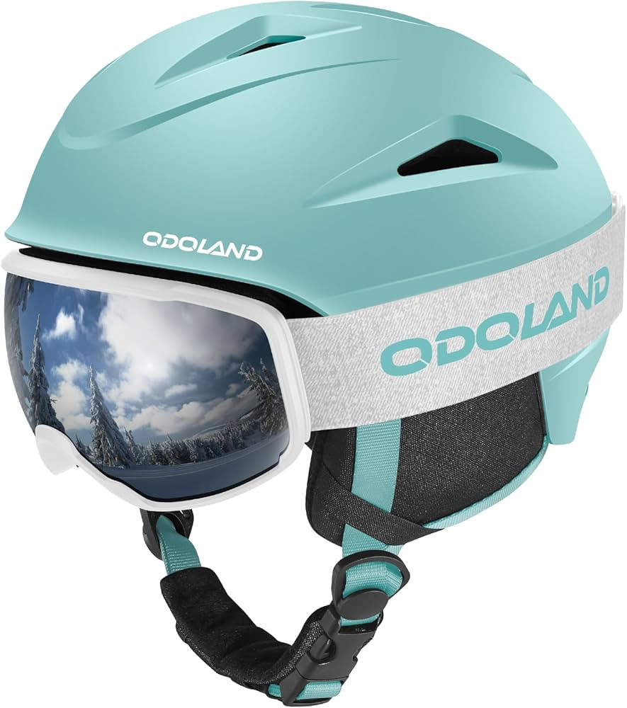 Odoland Snowboard Helmet, Ski Helmet with Ski Goggles for Adults, Durable PC Shell & EPS Foam, Sa... | Amazon (US)