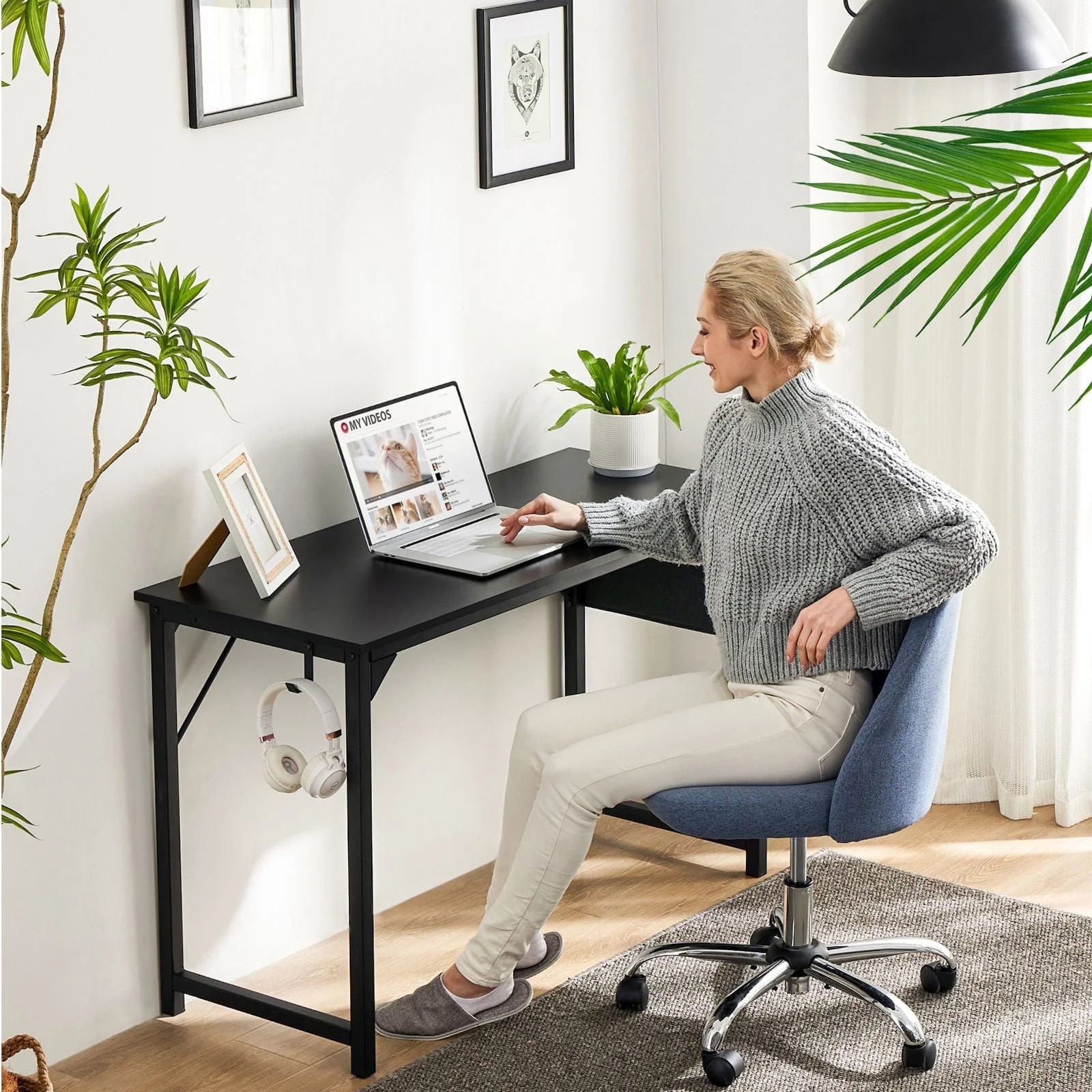 CONCETTA 40 Inch Computer Desk Ideal for Small Spaces for Adult, Black | Walmart (US)