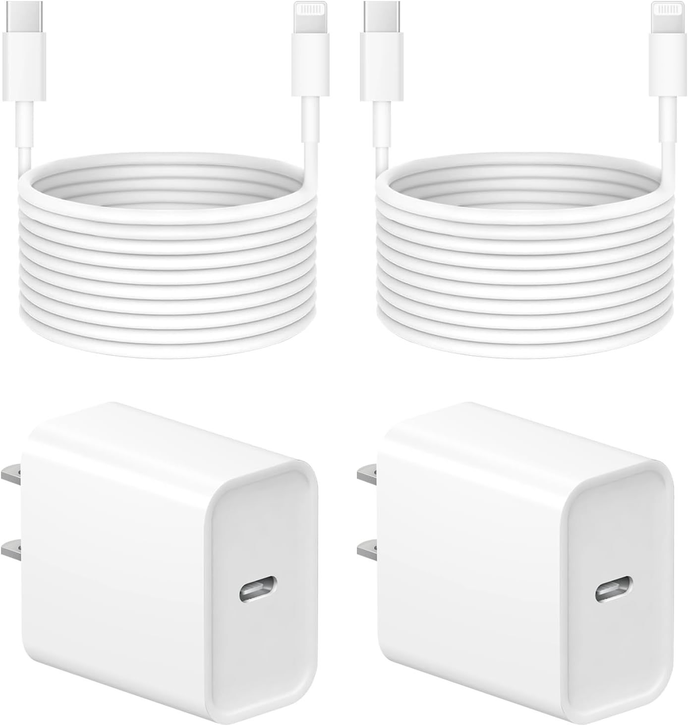 10 Ft iPhone Fast Charger, 2-Pack 20W Super Fast Charger cargador with Long Fast Charging Cable f... | Amazon (US)