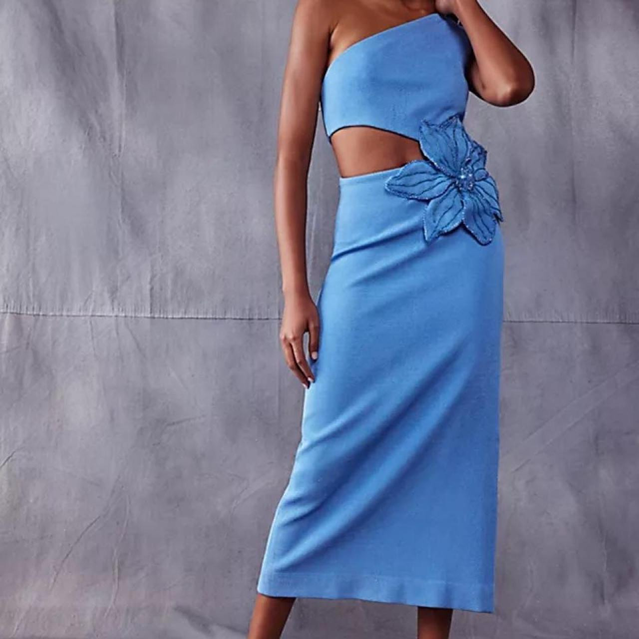 PatBO Women's Dress - Blue | Depop US