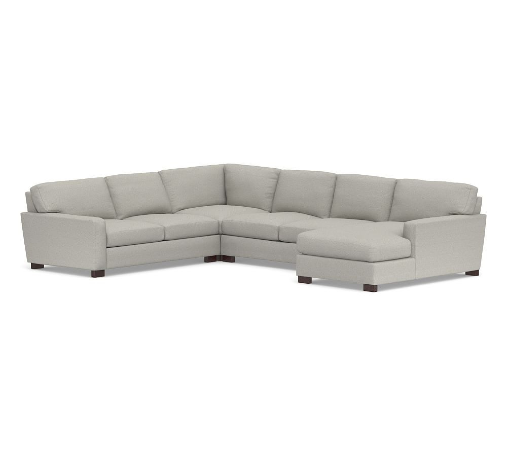 Turner Square Arm Upholstered 4-Piece Chaise Sectional | Pottery Barn (US)