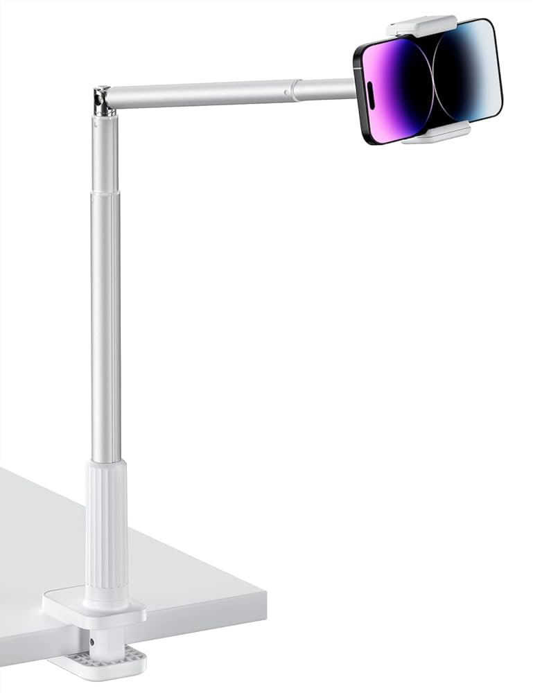Viozon Phone Holder, Flexible Long Arm,Overhead Mount,360\u00b0 Angle Adjustable,Aluminum Alloy, ... | Amazon (US)