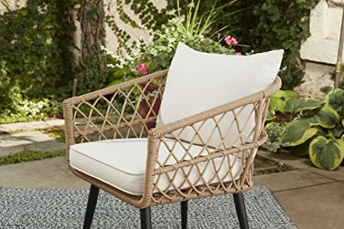 Amazon.com: Quality Outdoor Living 65-YZ03HM Hermosa 3 Piece Chat Set, Aluminum Frame + Tan Wicke... | Amazon (US)