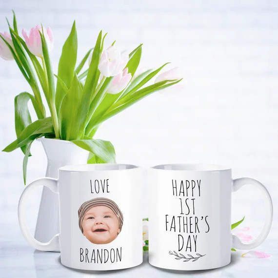 1st Father's day mug,  New dad gift -  Personalized with photo of baby - FPD001 | Etsy (US)