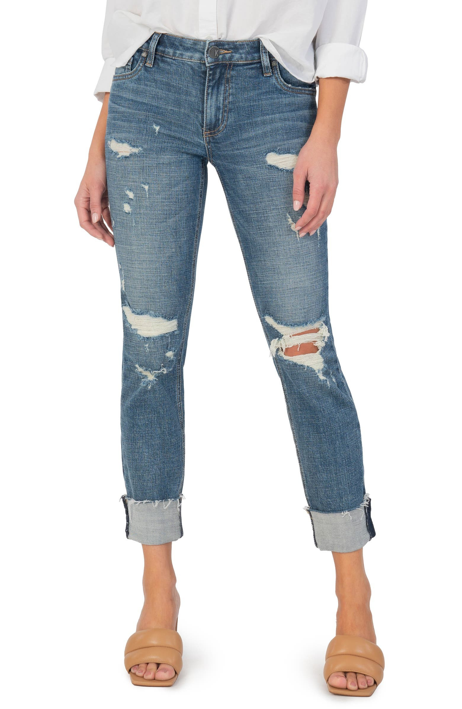 Catherine Ripped High Waist Boyfriend Jeans | Nordstrom