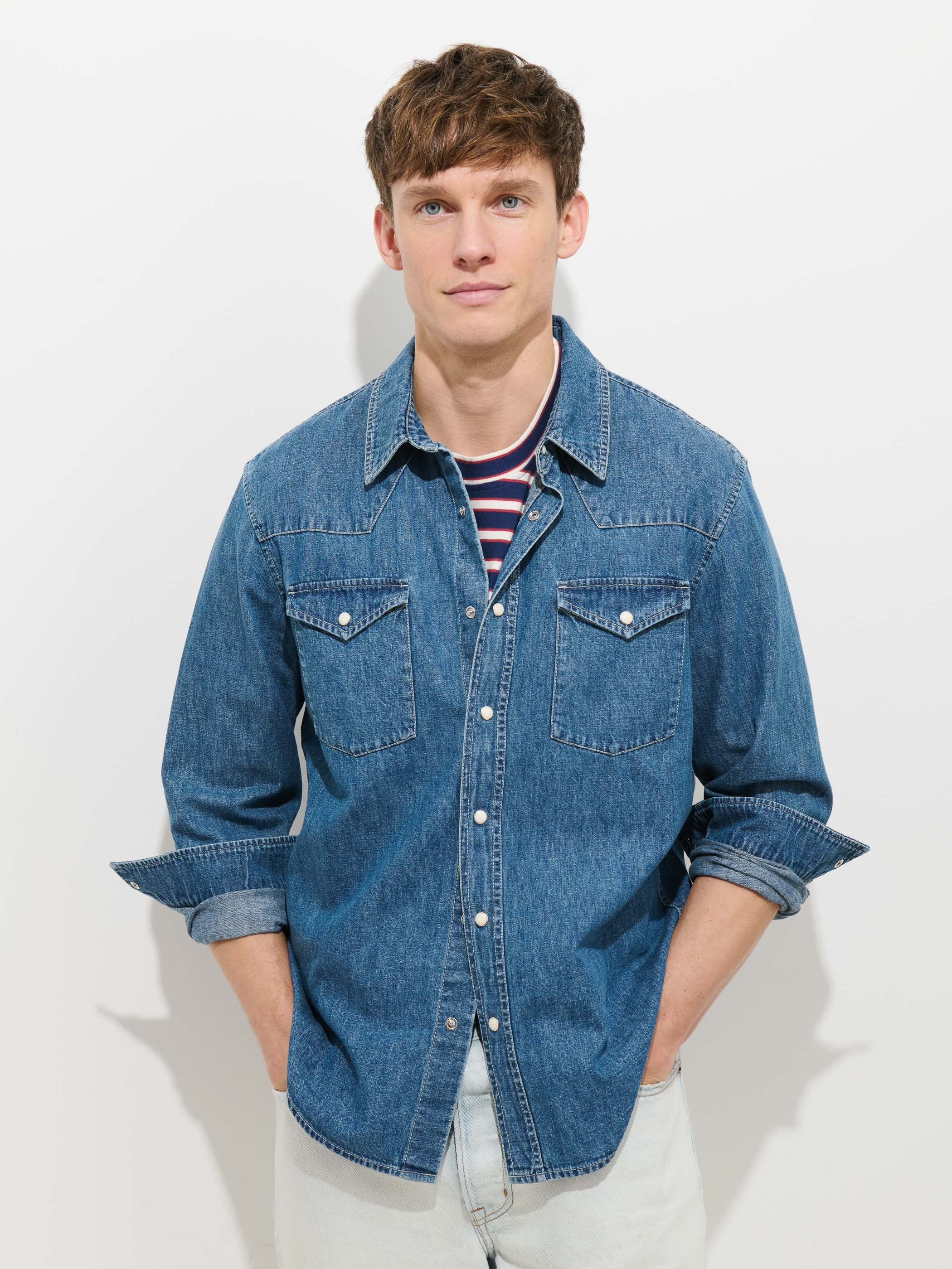 Jackson Pocket Shirt In Denim | Alex Mill