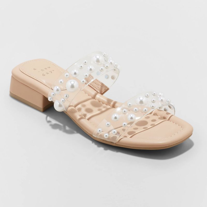 Women's Annie Slide Sandals - A New Day™ Clear Pearl | Target