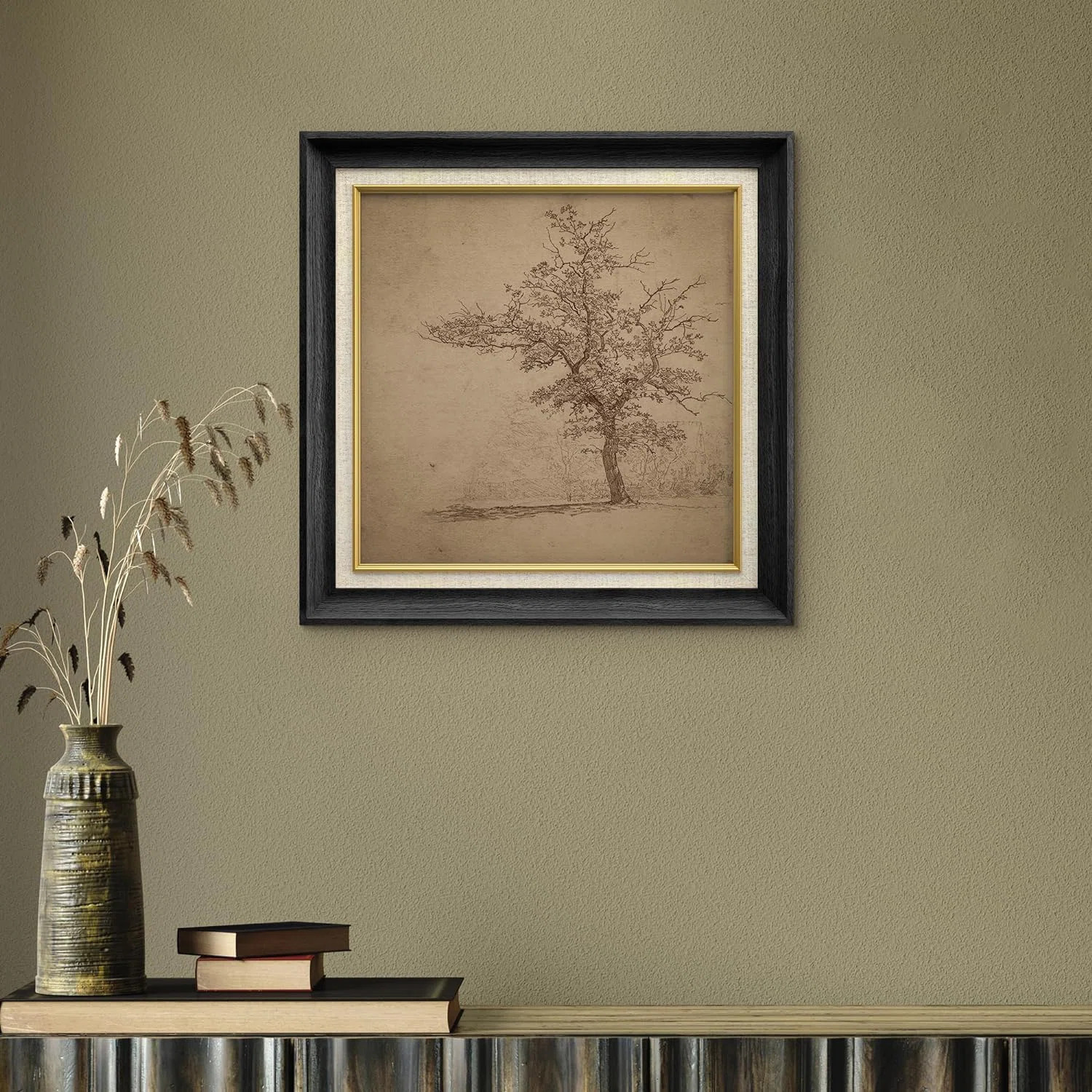 Tree " IDEA4WALL Premium Framed Wall Art Forest Tree Field Illustration Mid-Century Fine Art Deco... | Wayfair North America