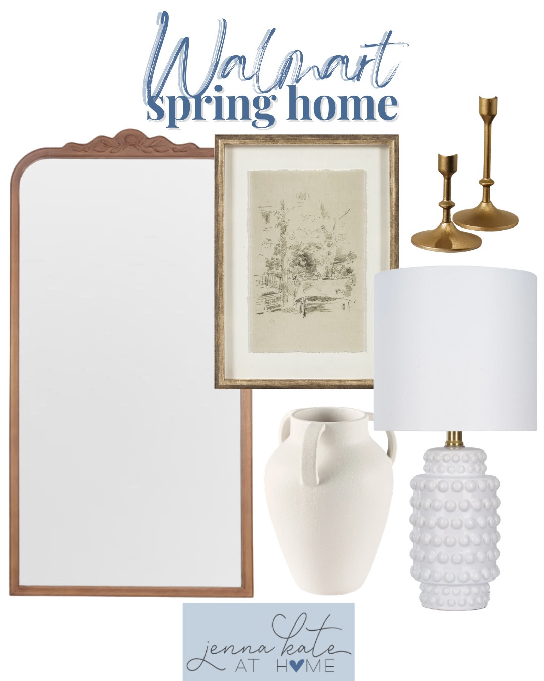 Walmart spring home includes table lamp, vase, mirror, wall art, and candle stick holder.

Home decor, spring home, Walmart finds, looks for lesss

#LTKHome #LTKSeasonal #LTKSaleAlert