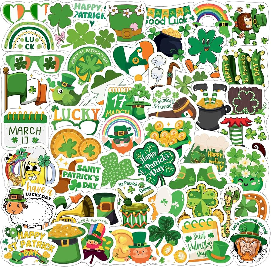 St Patrick Stickers - St. Patrick's Day Stickers Gift Idea Decorations for Kids Boy Girl Irish Fa... | Amazon (US)