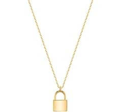 MEVECCO Gold Dainty Initial Necklace Lock Necklace 18K Gold Plated Padlock Necklace Letter Necklaces for Women Minimalist Personalized Jewelry
Brass
Cubic Zirconia
 | Amazon (US)