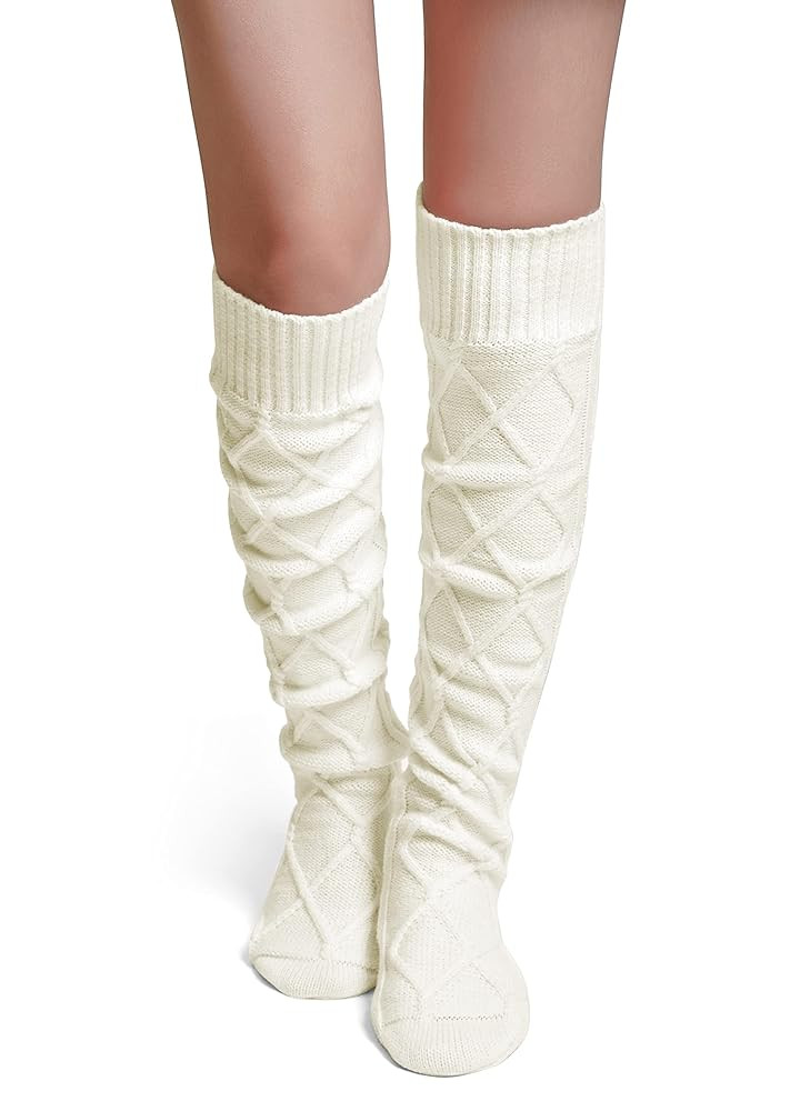 Pcavin Thigh High Socks for Women Cable Knit Over the Knee Boot Socks, Long Warm Leg Warmers Wint... | Amazon (US)