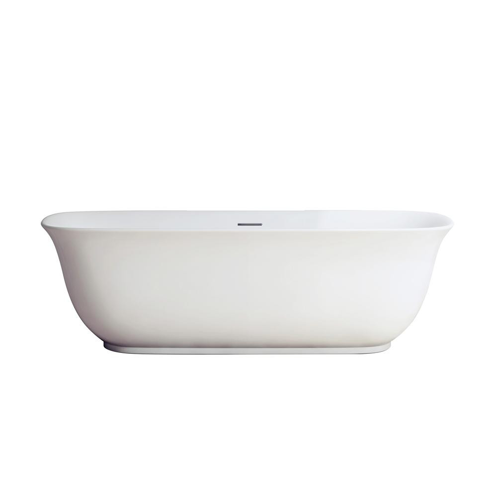 Orion 59 in. x 31.5 in. Acrylic Flatbottom Soaking Bathtub in White | The Home Depot