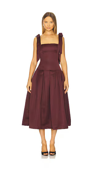 Iva Midi Dress in Burgundy | Revolve Clothing (Global)