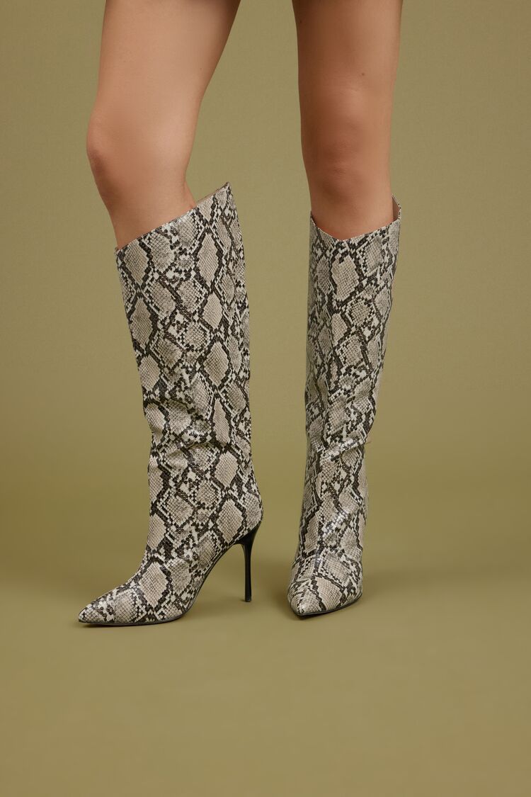 Snake Print Stiletto Boots | Forever 21 | Forever 21 (US)