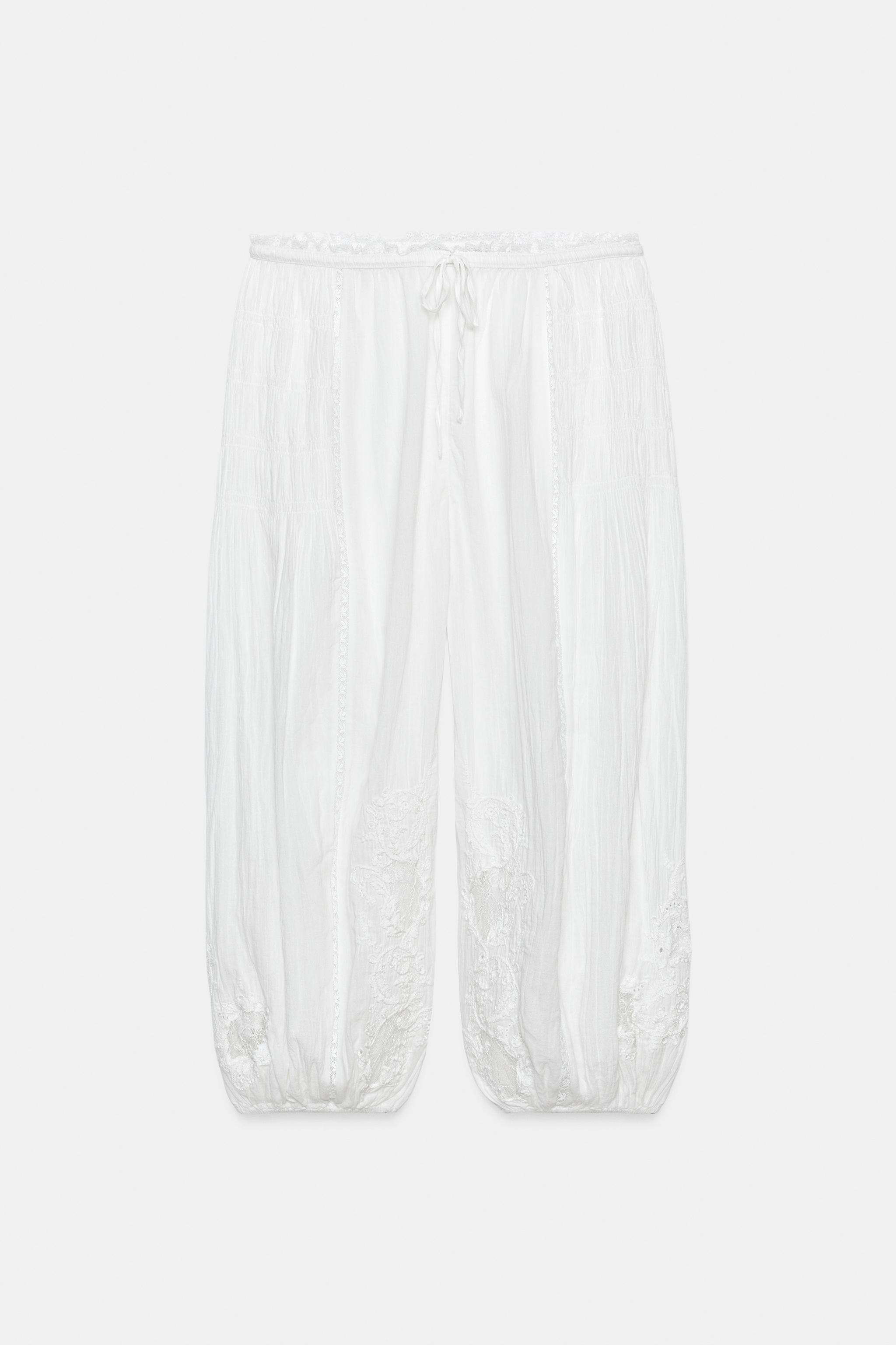 PANTALON BOUFFANT DENTELLE ZW COLLECTION | Zara FR