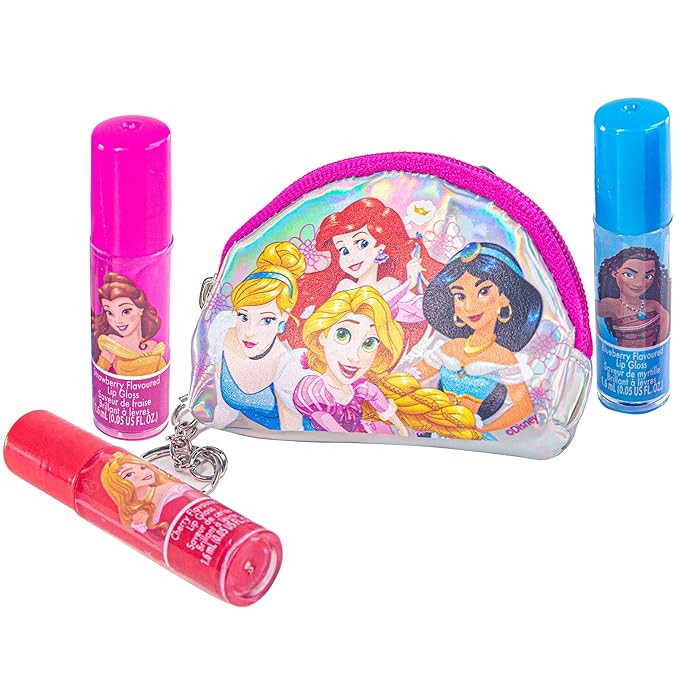 Townley Girl Disney Princess Plant-Based 3 Pcs Roll-On Lip Gloss & Micro Cosmetic Bag for Kids an... | Amazon (US)