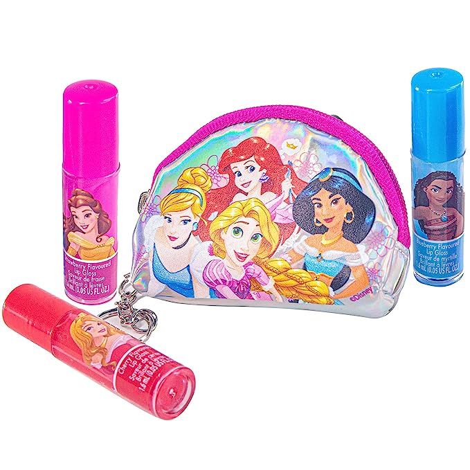 Townley Girl Disney Princess Plant-Based 3 Pcs Roll-On Lip Gloss & Micro Cosmetic Bag for Kids an... | Amazon (US)