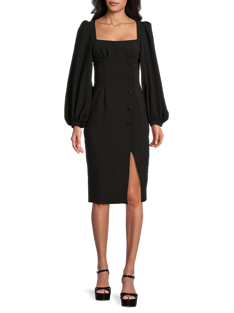 Black Halo Women's Aileene Squareneck Sheath Dress - Black - Size 4 | Saks Fifth Avenue OFF 5TH