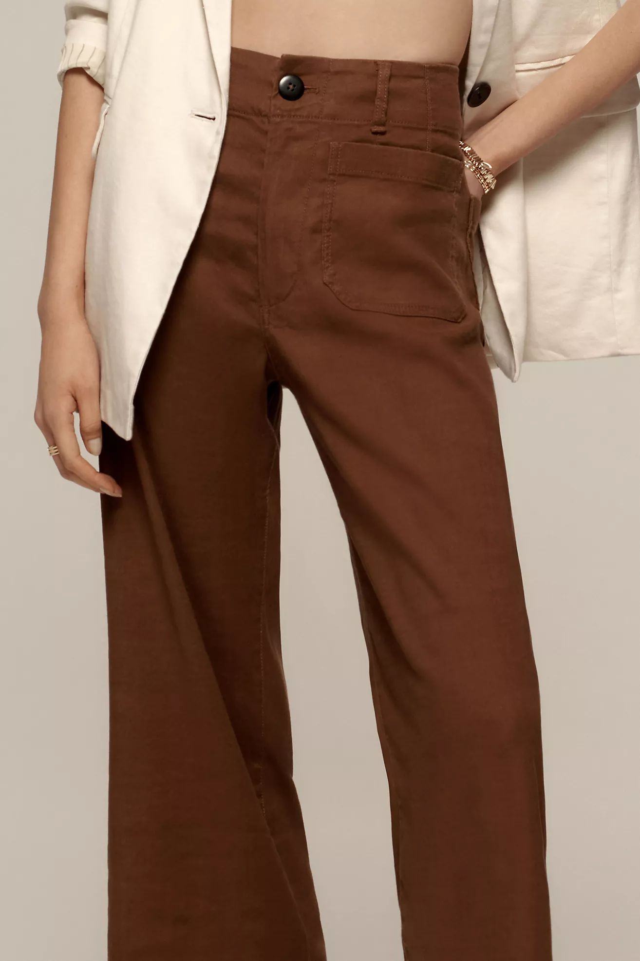 The Colette Cropped Wide-Leg Pants by Maeve: Linen Edition | Anthropologie (US)