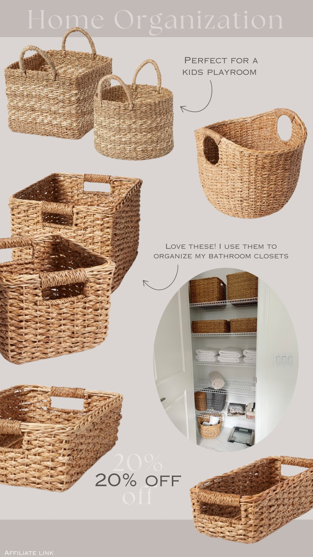 20% off some of my favorite baskets throughout my home! So many good ones on sale right now! Perfect for spring cleaning! 


Bathroom organization, home organization, storage baskets, bathroom organizing, closet organization



#target 

#LTKSaleAlert #LTKHome