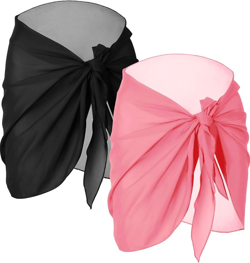 Chuangdi 2 Pieces Sarong Coverups for Women Bathing Suit Wrap Swimsuit Skirt Beach Bikini Cover U... | Amazon (US)