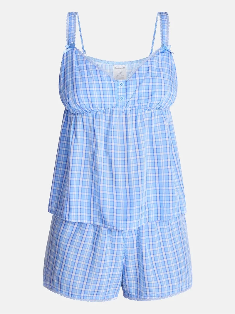No Boundaries Woven Cami Top and Shorts Sleep Set, 2-Piece, Women's XS-XXL | Walmart (US)