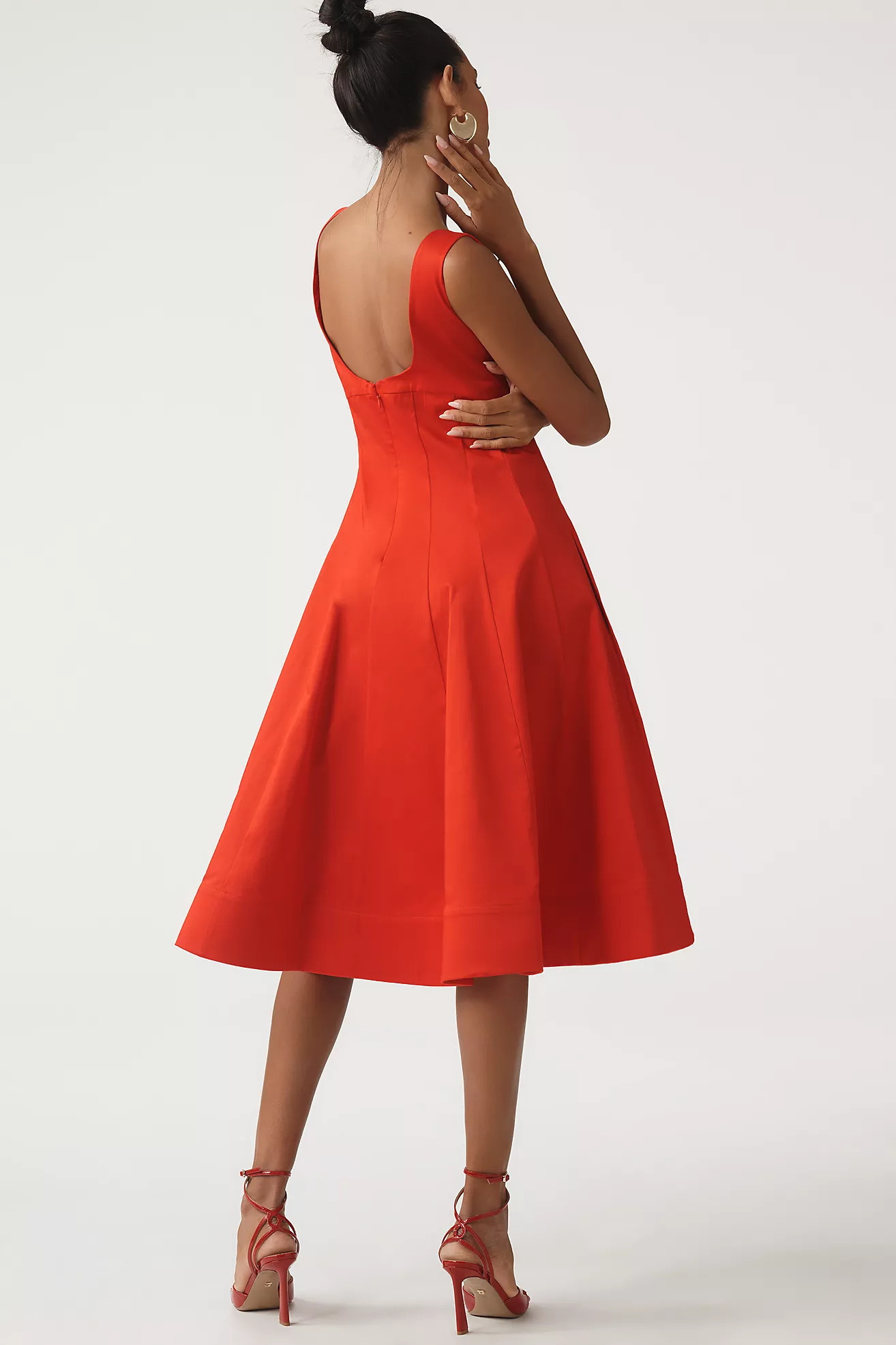 By Anthropologie Boat-Neck Drop-Waist Midi Dress | Anthropologie (US)