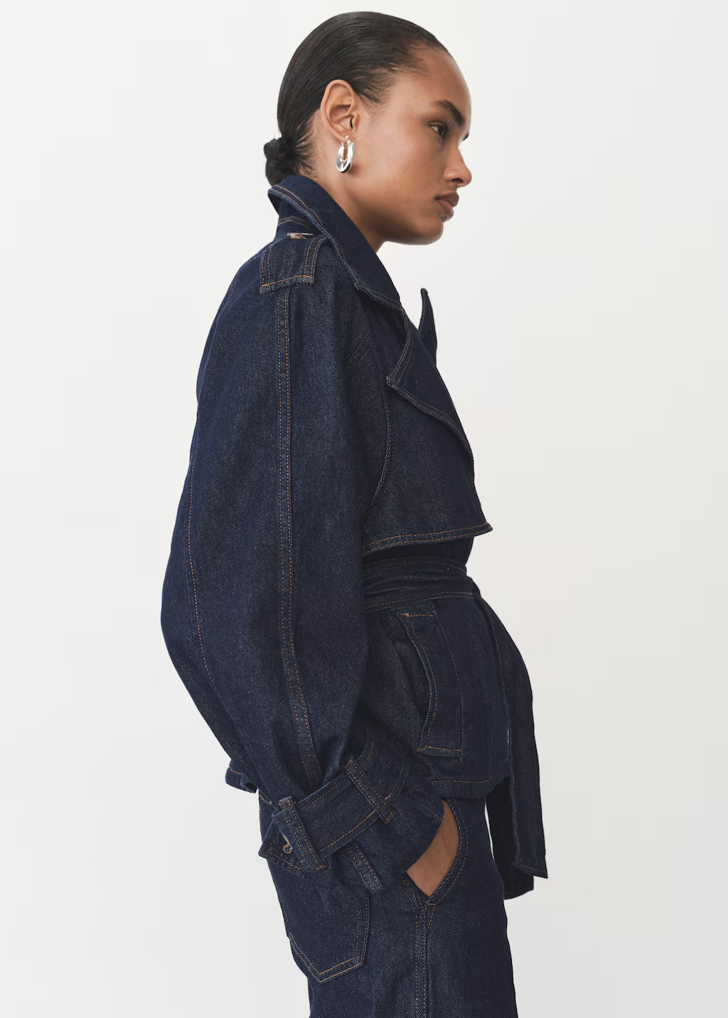 Short denim trench coat with belt - Women | MANGO USA | Mango (US/MX/AU)