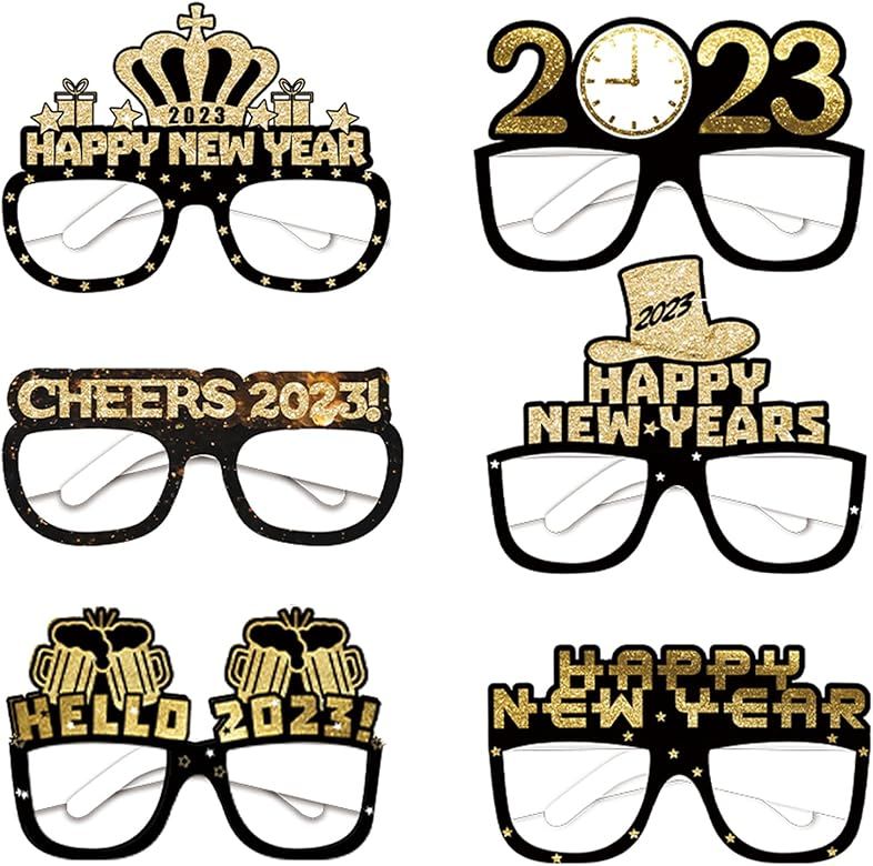 Happy New Year Eve Eyeglasses 12 Pcs Fancy New Year Party Glasses Happy New Year Party Favor Happy N | Amazon (US)