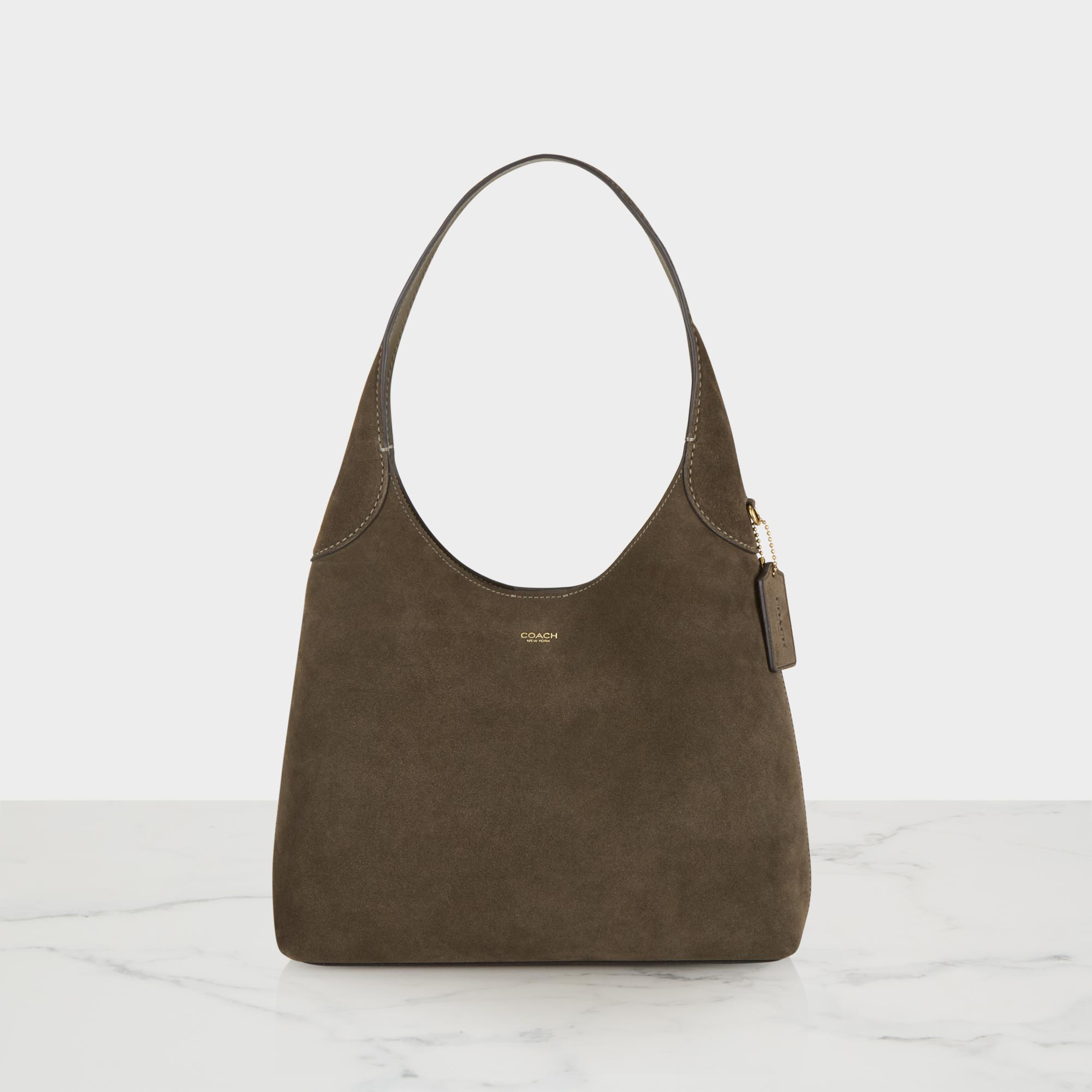 COACH Brooklyn 28 Suede Shoulder Bag - Olive | Brown Thomas (IE)