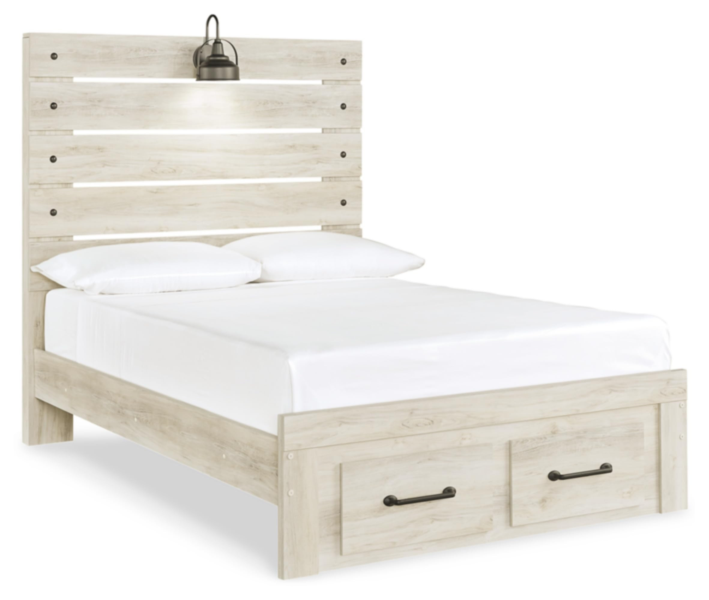 Signature Design by Ashley Cambeck Farmhouse Full Panel Bed with 2 Storage Drawers, Sconce Light ... | Amazon (US)